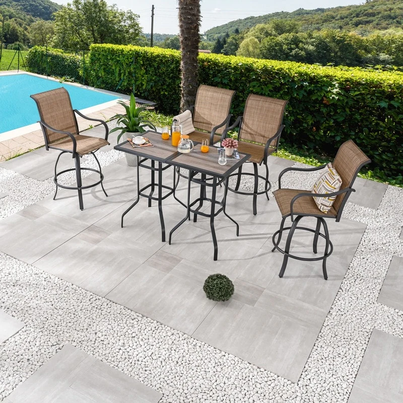 Patio Festival 4-Person Outdoor Bar Height Bistro Dining Set