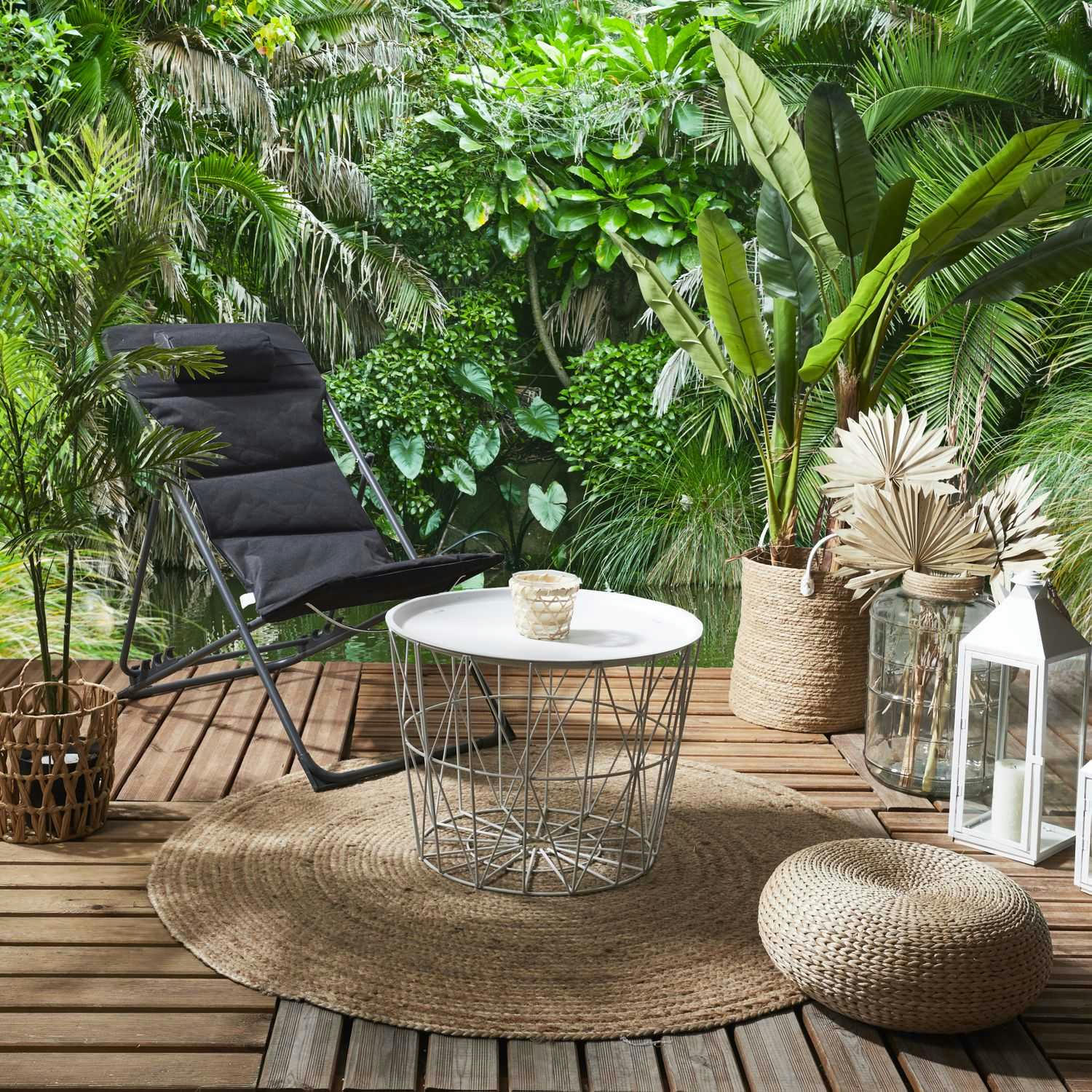 - Table filaire en métal blanc 50 cm