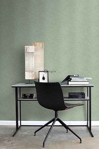 Origin Wallcoverings papier peint peau de serpent vert cendré 53 cm x 10.05 m
