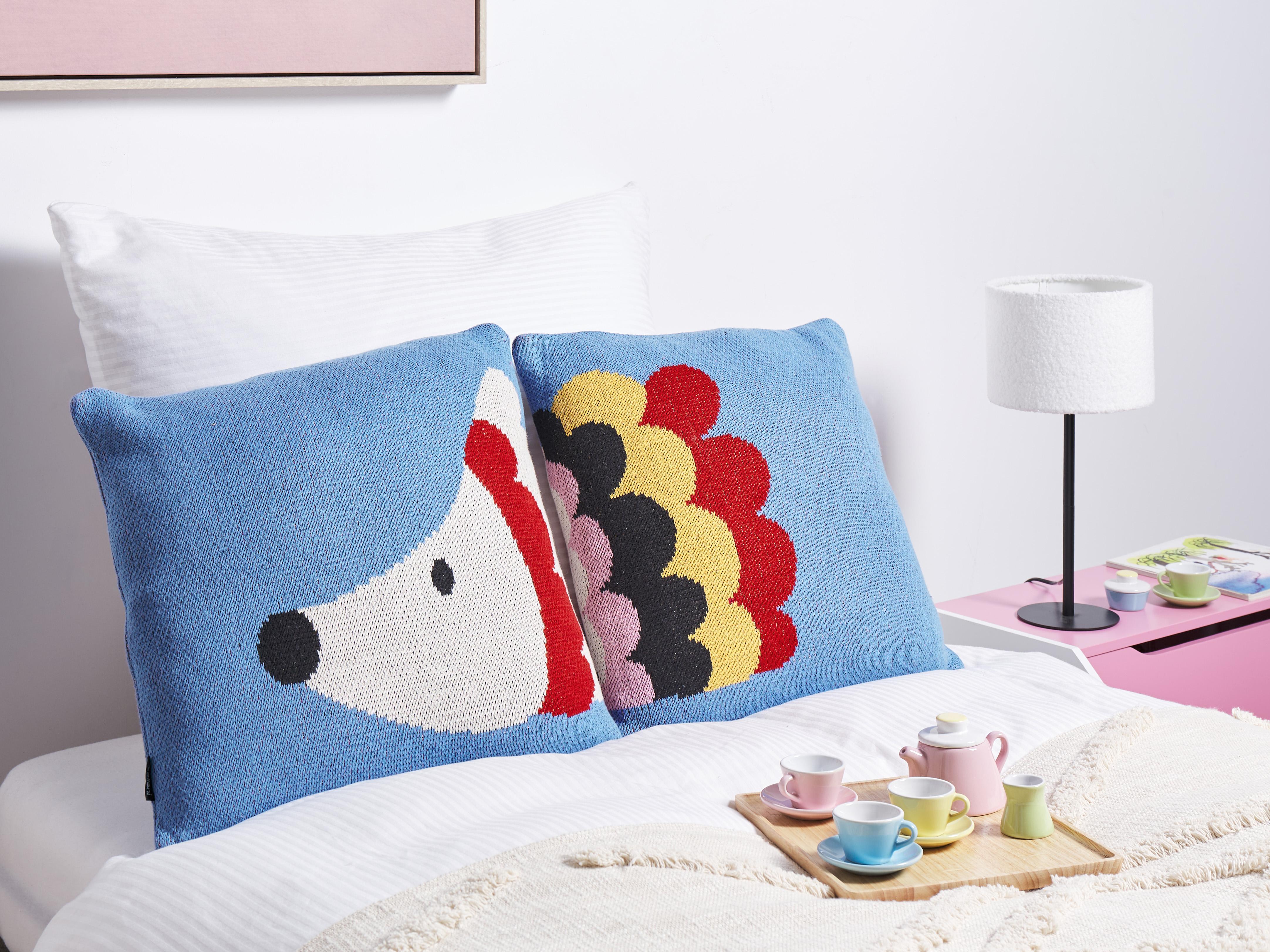 Set of 2 Decorative Cushions PASHOT Cotton 45 x 45 cm Blue
