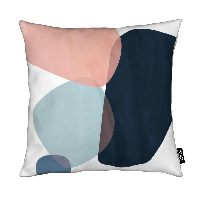 GRAPHIC 150 H - Coussin en microfibre en bleu & gris 30x30