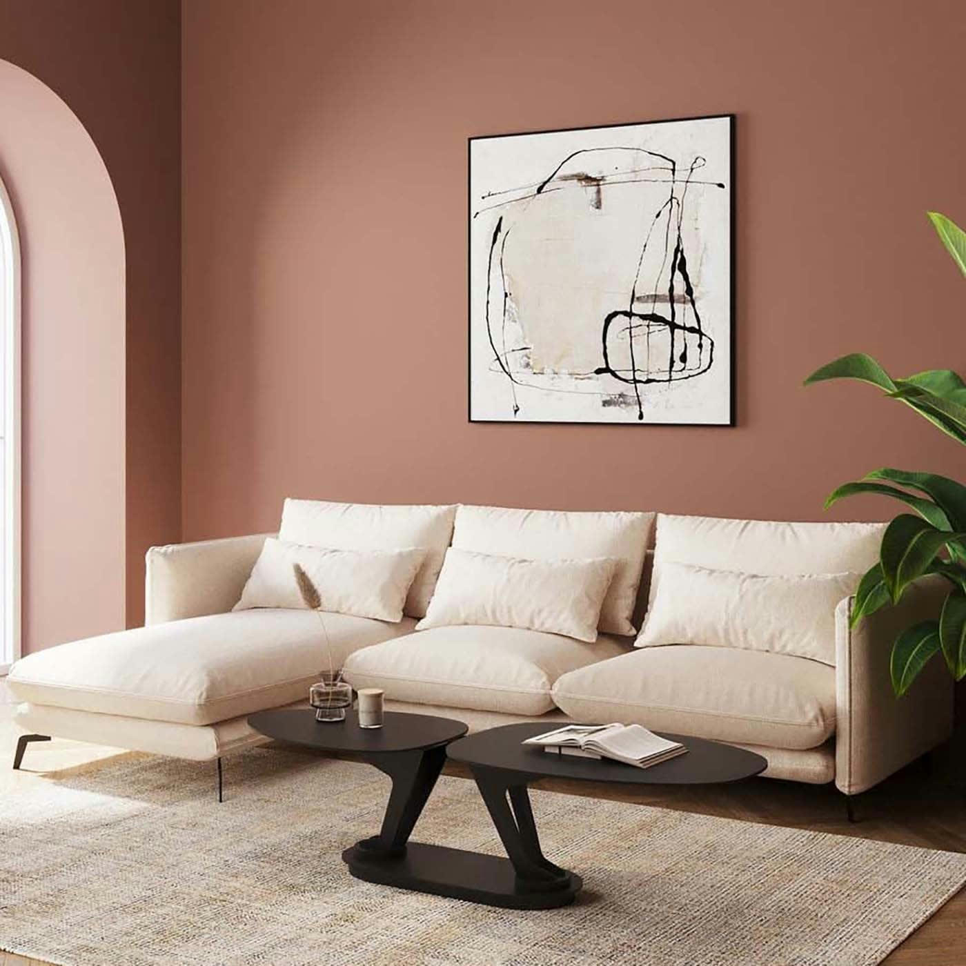 MONZA - Canapé d'angle Monza crème gauche Kare Design