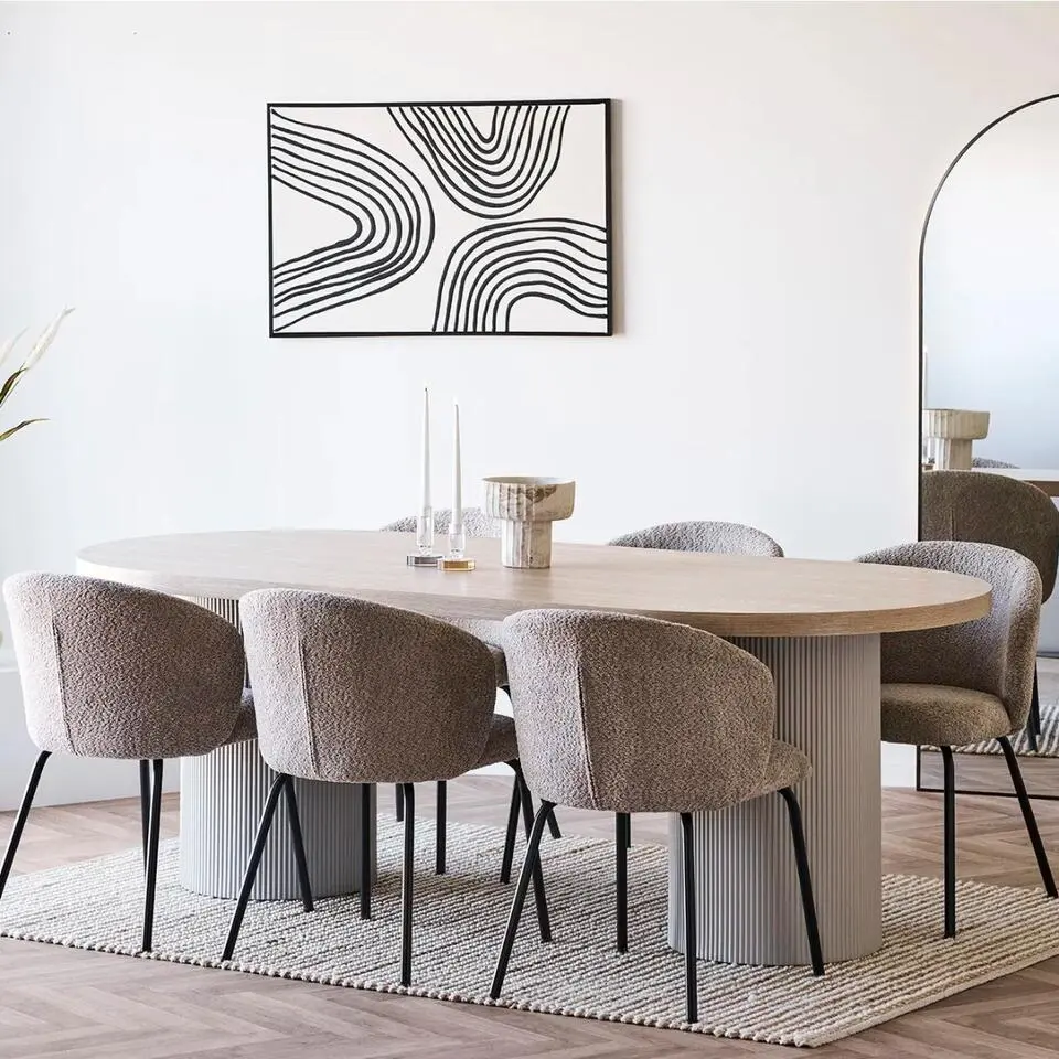 Eettafel Zand/Naturel - Deens Ovaal - 220x100x75cm - Solva