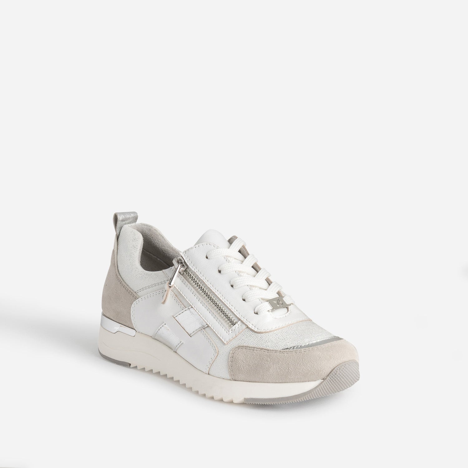 Tennis CAPRICE blanche, grise et argent
