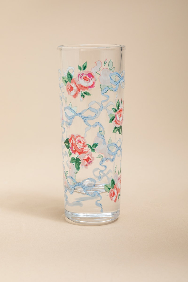 Blue Bow Bouquet Tall Shot Glass