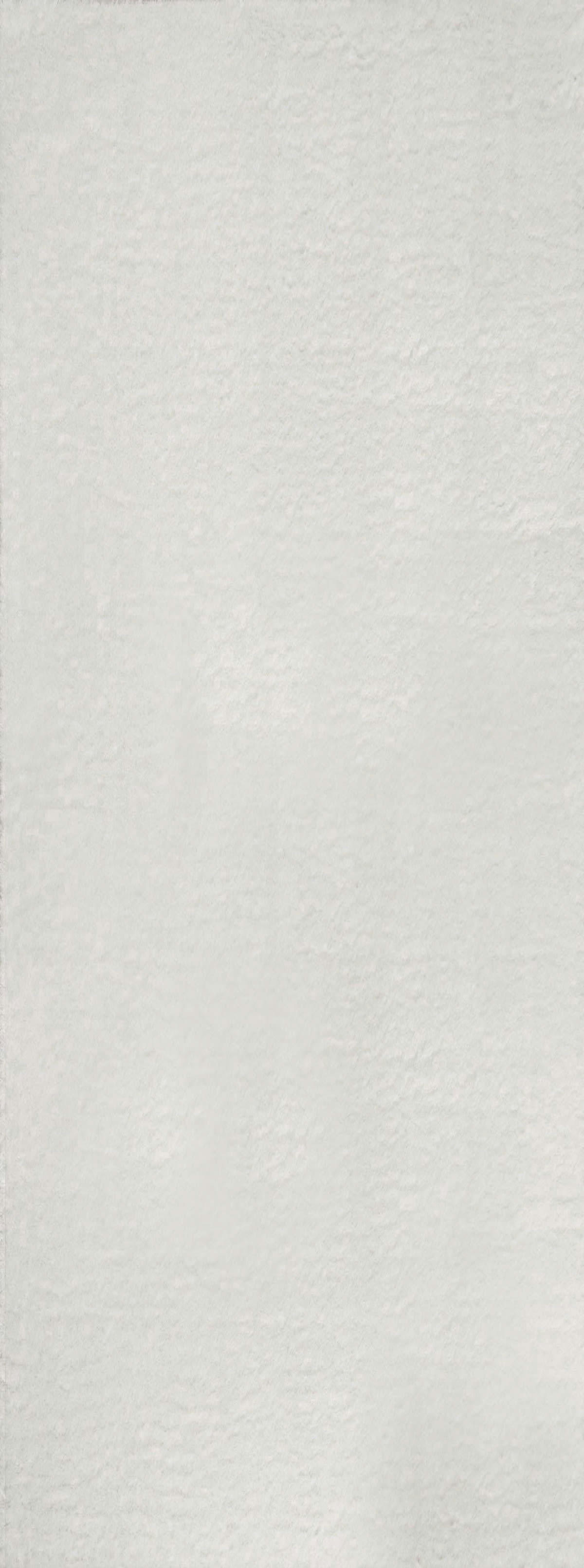 COSY - Tapis en polyester brillant motif uni blanc 80x150