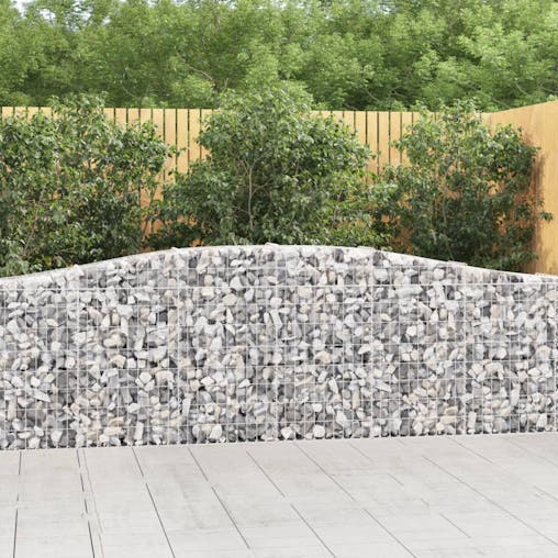 NNEVL Arched Gabion Baskets 4 pcs 400x30x80/100 cm Galvanised Iron
