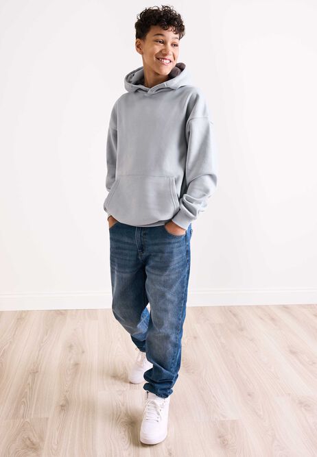 Older Boys Grey Cotton Blend Hoody