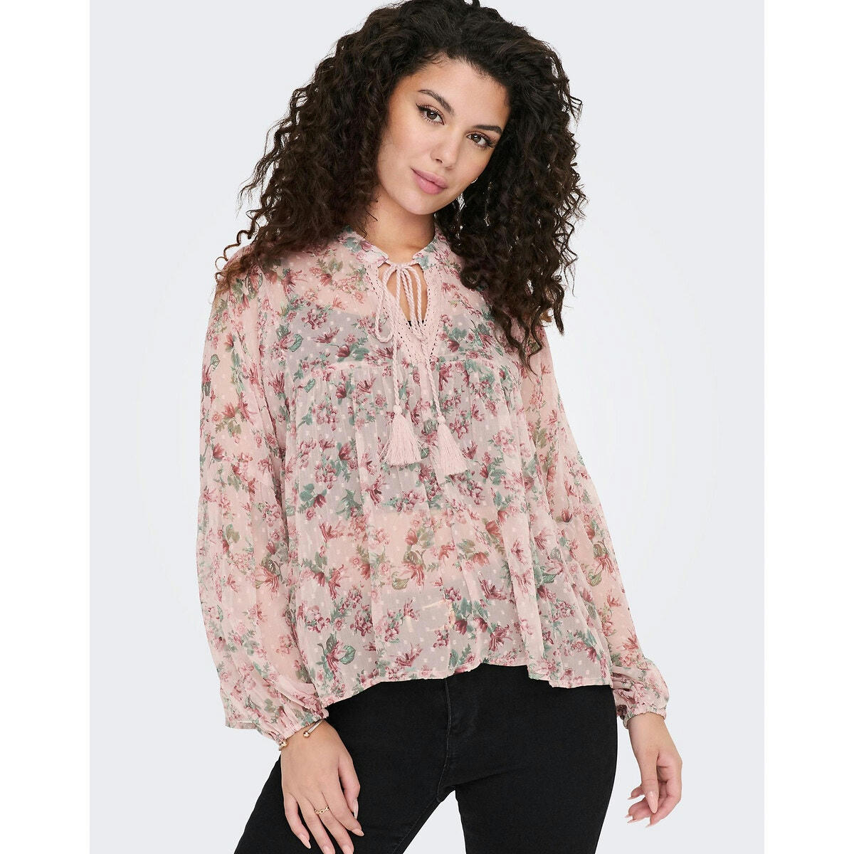 Blouse imprimée, manches longues