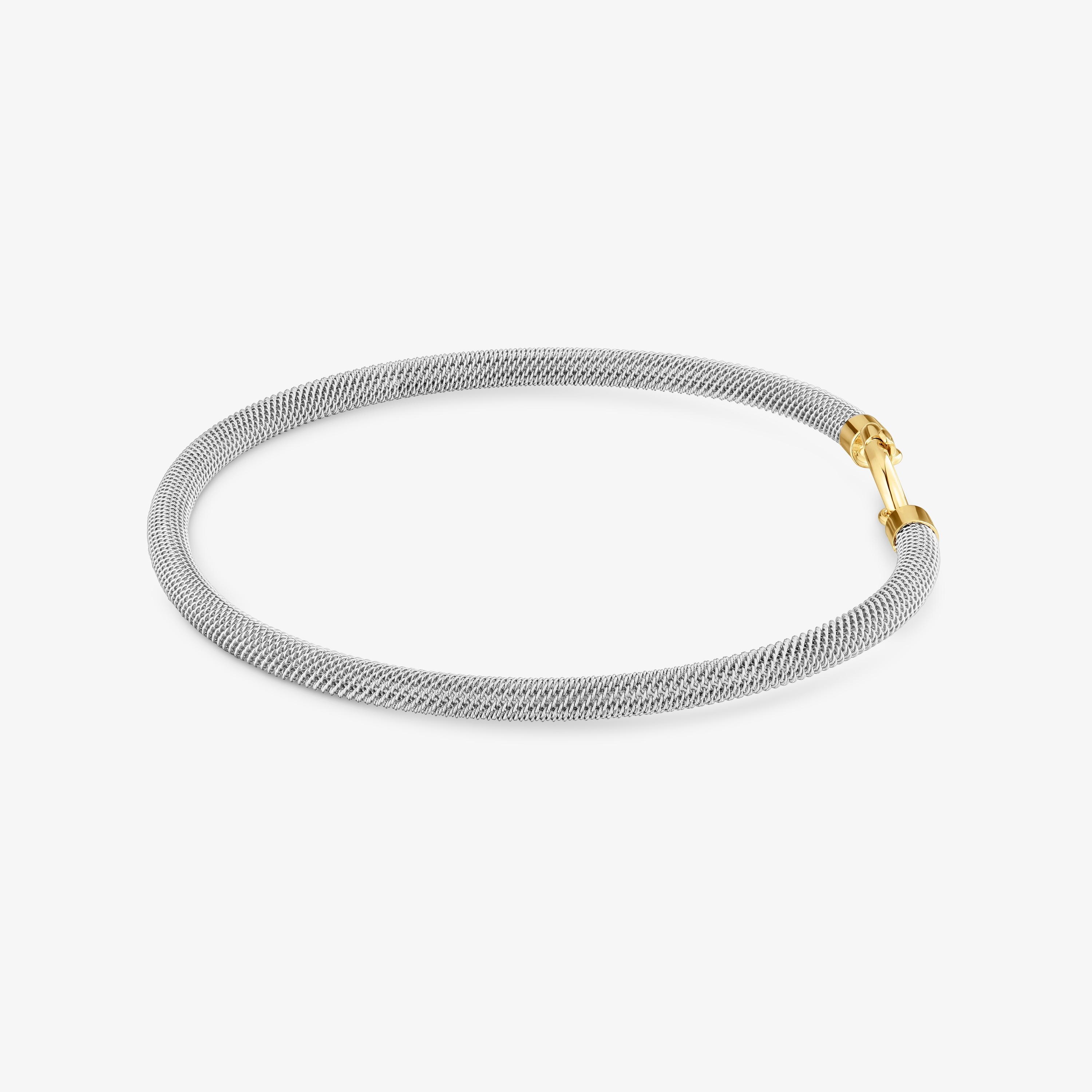 Pulsera esclava de acero y oro 14 kt TOUS Unlock