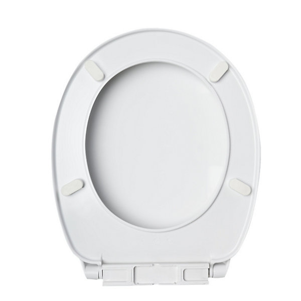 Abattant WC blanc de forme ovale en Polypropylène avec fixations réglables - NF - Océan