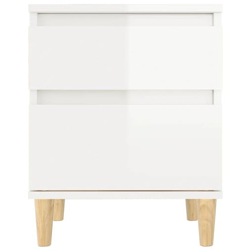NNEVL Bedside Cabinets 2 pcs High Gloss White 40x35x50 cm