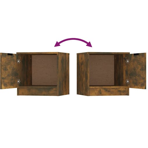 NNEVL Bedside Cabinets 2 pcs Smoked Oak 40x39x40 cm