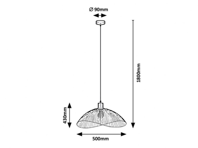 Lampa wisząca czarna Iduna 1xE27x60W wym: 180x50x43 cm Rabalux