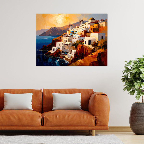 Obraz nowoczesny do salonu, Santorini Grecja Krajobraz 30x20