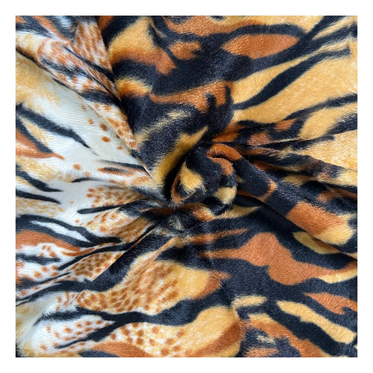 Tiger Velboa Fur Fabric by the Metre
