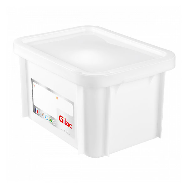 Bac HACCP 15 L rectangulaire   couvercle - blanc