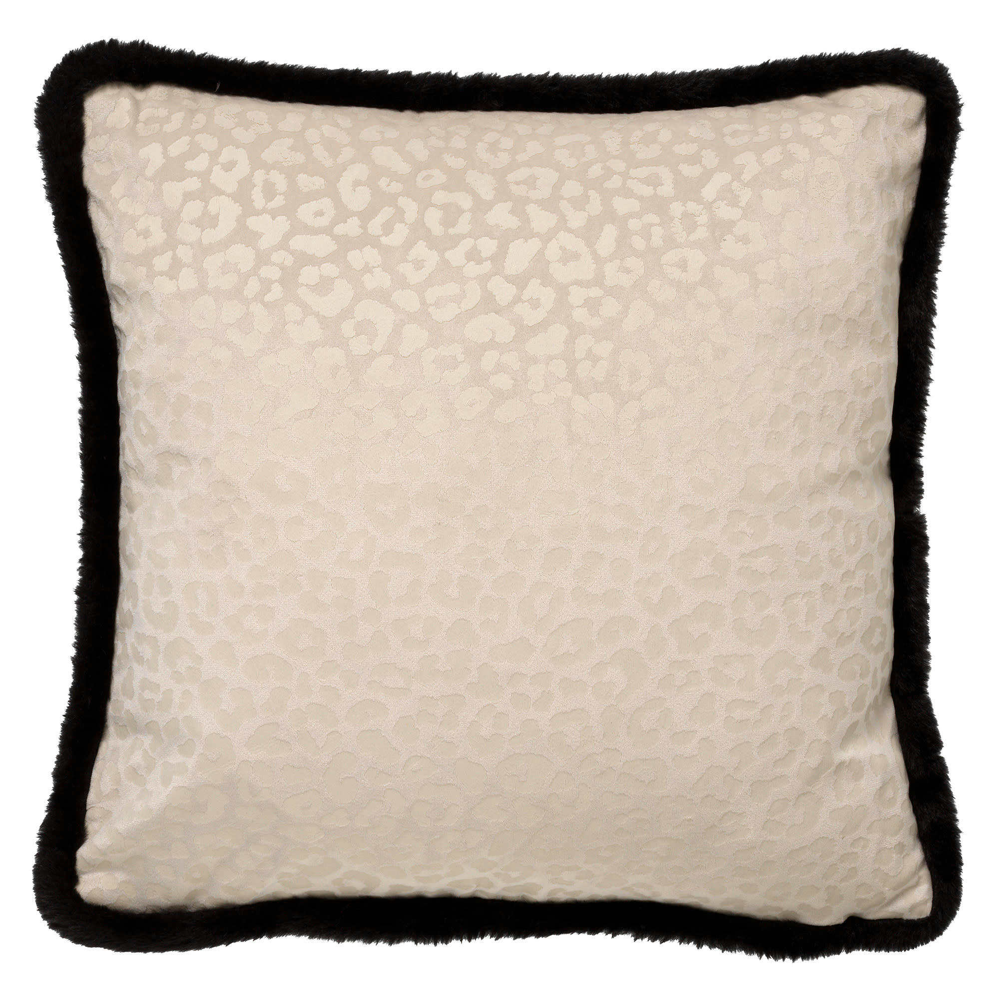 - Housse de coussin beige en velours-45x45 cm avec imprimé animalier