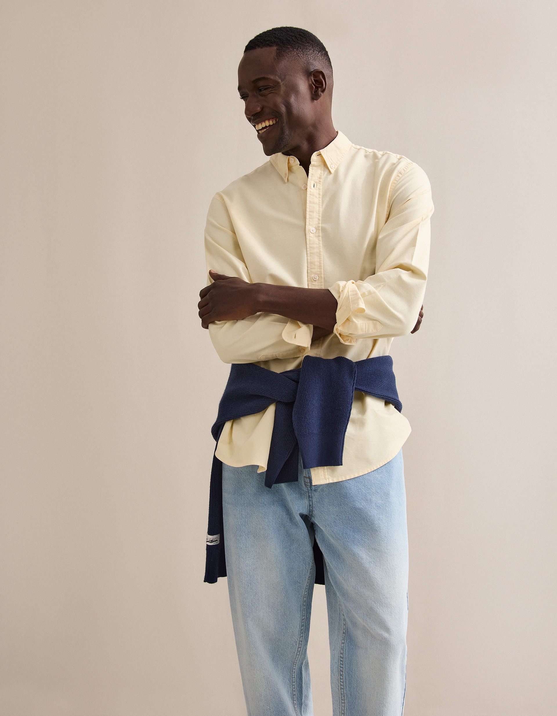 Camisa Oxford, Homem, Amarelo Claro