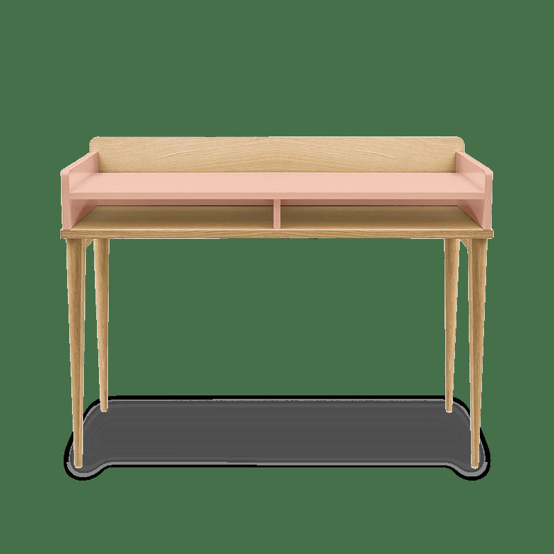 ROCK - Bureau compact en bois - chene naturel rose blush