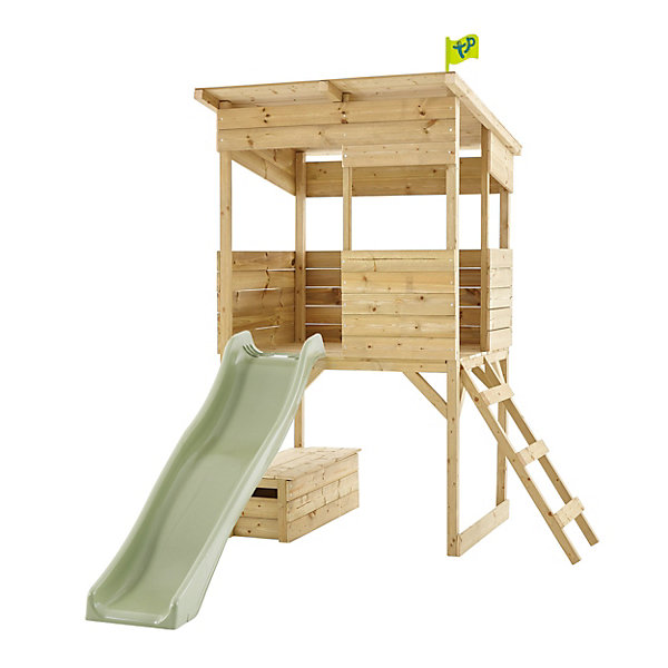 Cabane sur pilotis avec toboggan CIMES en bois