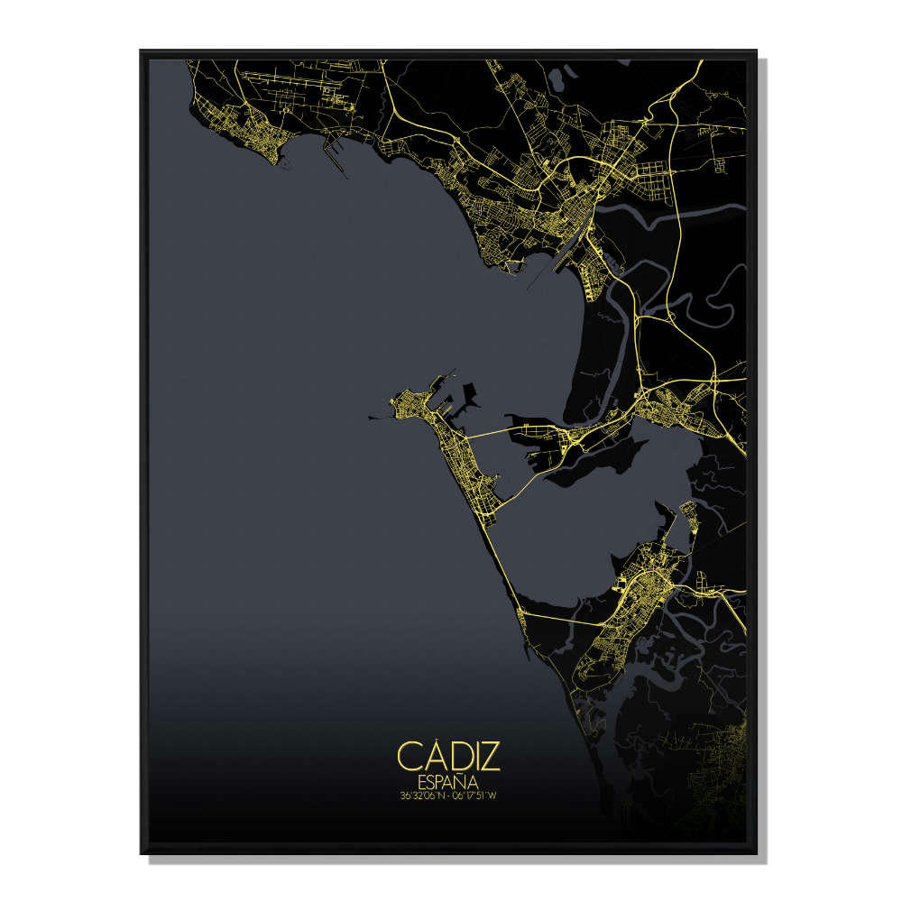 - Affiche Cadix Carte Nuit 40x50