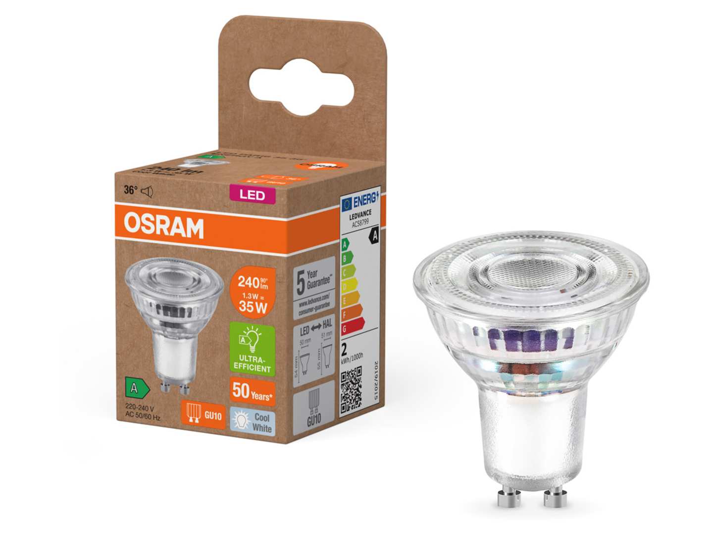 Żarówka LED GU10 1,3W z neutralną barwą światła