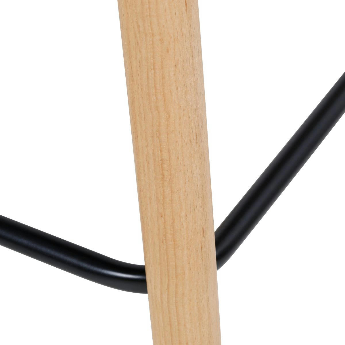 TIAGO - Chaise de bar tissu gris clair pieds en bois