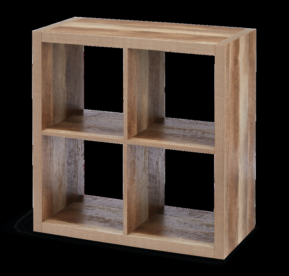 CANVAS Fraser 4-Cube Storage Organizer, Bookcase/Bookshelf, Light Oak Finish