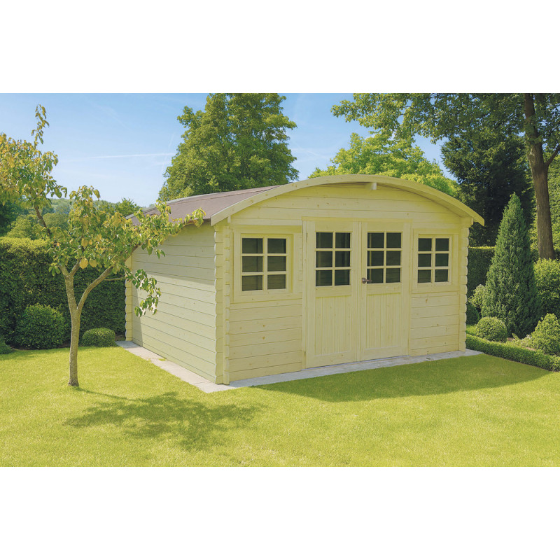 Abri de jardin en bois Dainville II traité 28 mm 3,88 x 2,98 m SOLID