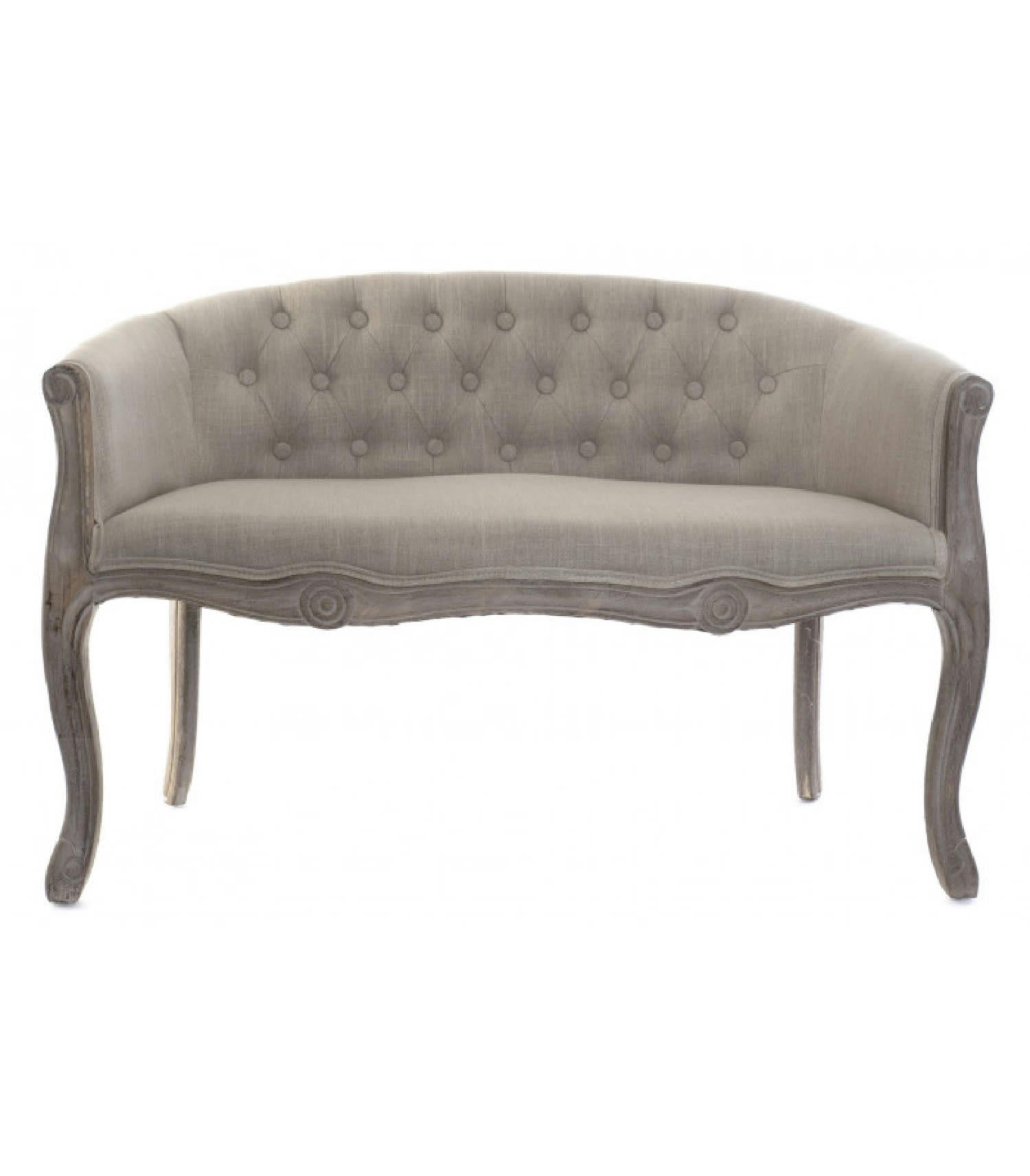 CLASSIQUE - Canapé capitonné classique beige
