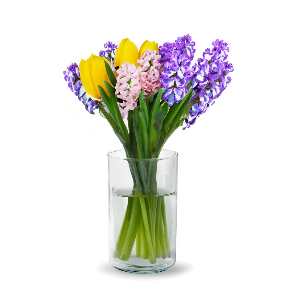 Jodeco Chelsea bloemenvaas - transparant glas - 12,5 x 20 cm