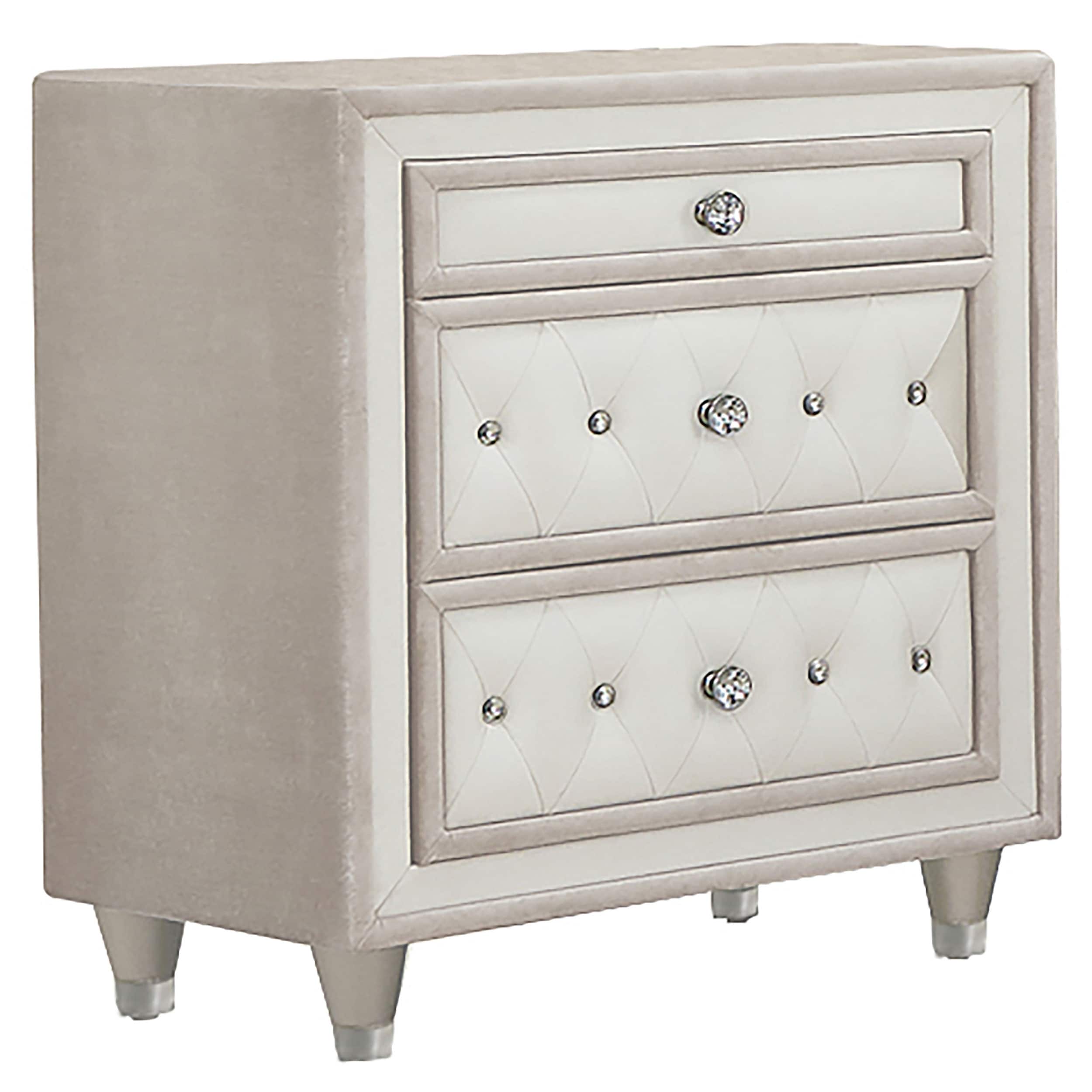 Antonella Upholstered 3-drawer Nightstand