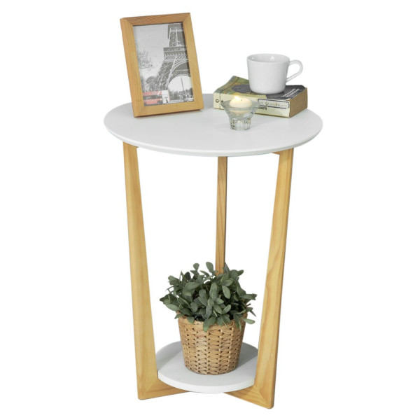 SoBuy Stolik kawowy z jedną półką Biały 45x29x60cm FBT52-NW