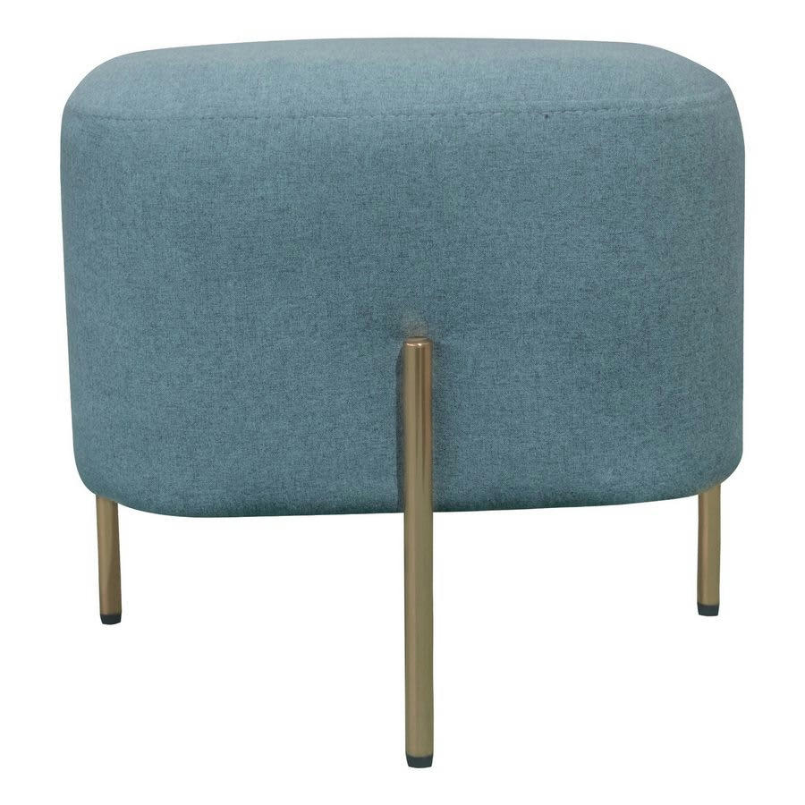 KATE - Pouf cube avec pieds en tissu doré