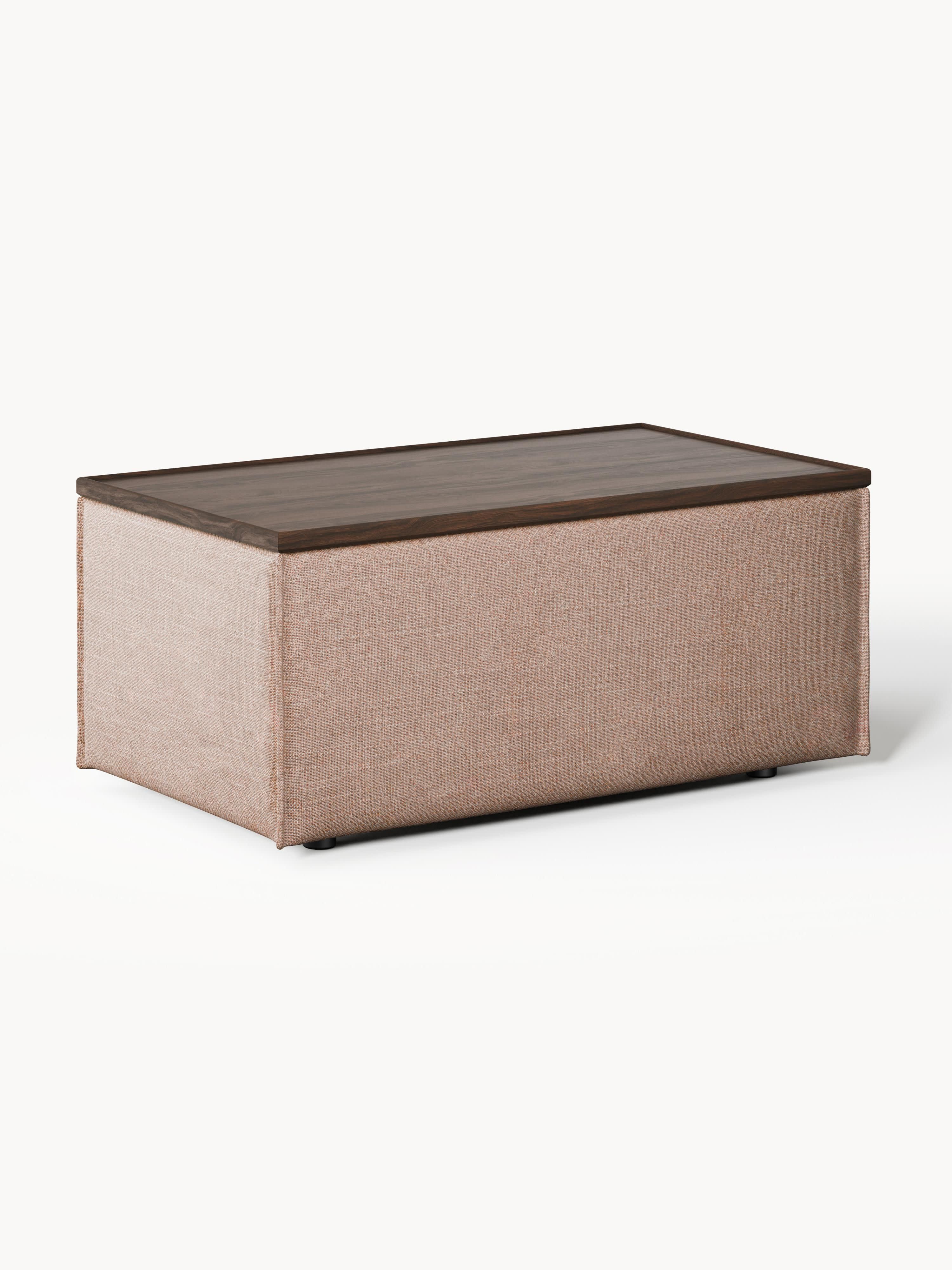 Sofa-Hocker Lennon aus Leinen-Mix mit Stauraum