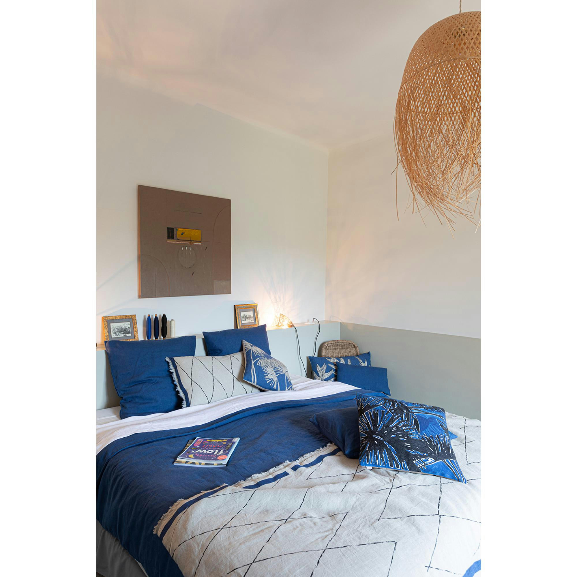 COCO BRODE - Coussin Coco brodé en coton touareg 45 x 45