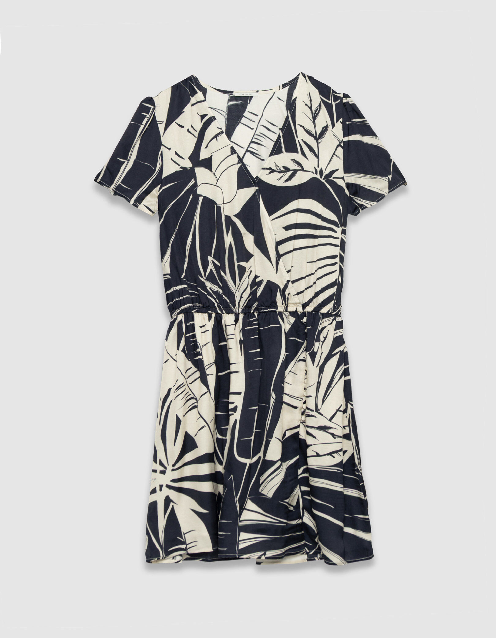 Robe marine imprimé maxi feuilles Femme