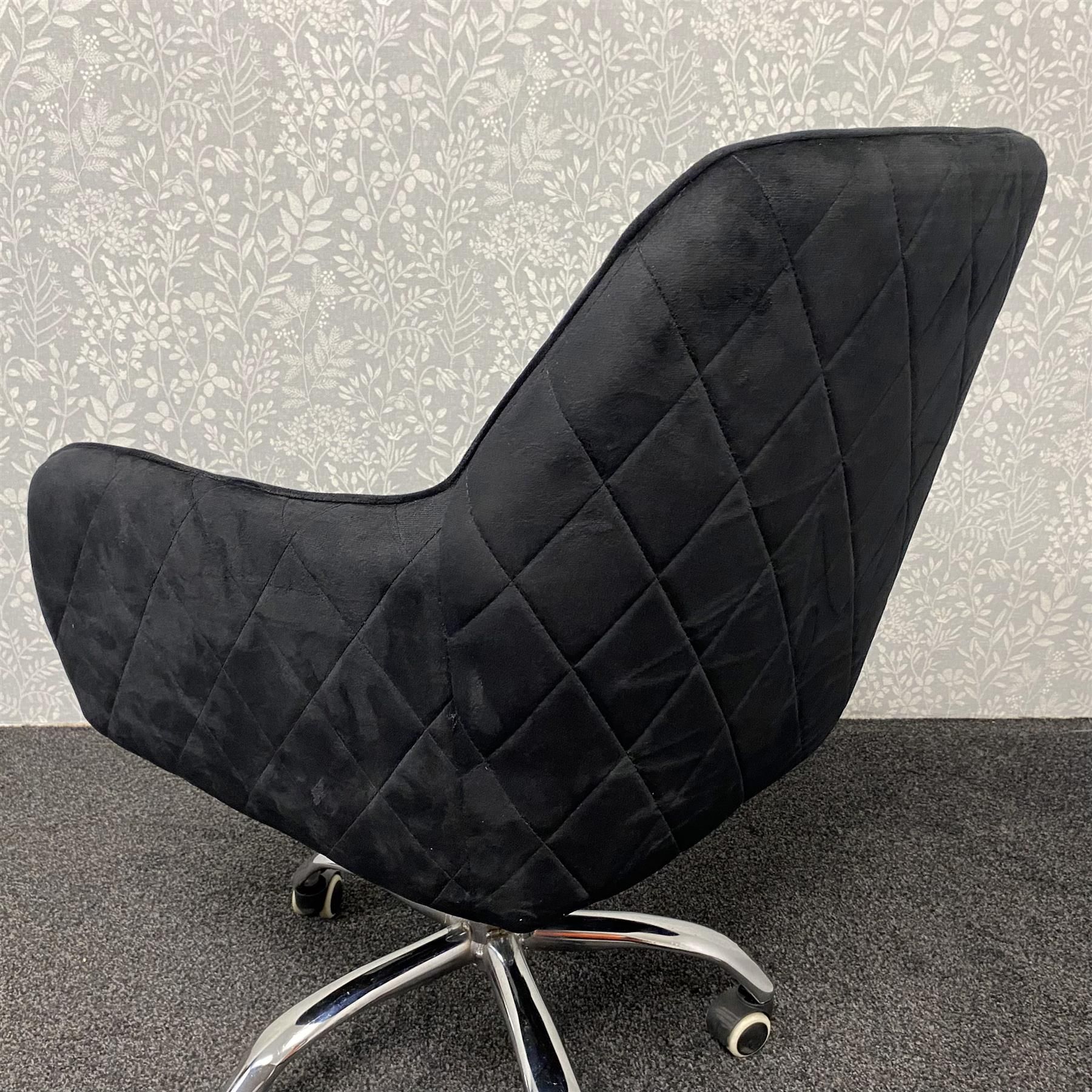 KOSY KOALA Office Chair black velvet swivel with arms and wheels leisure home desk computer