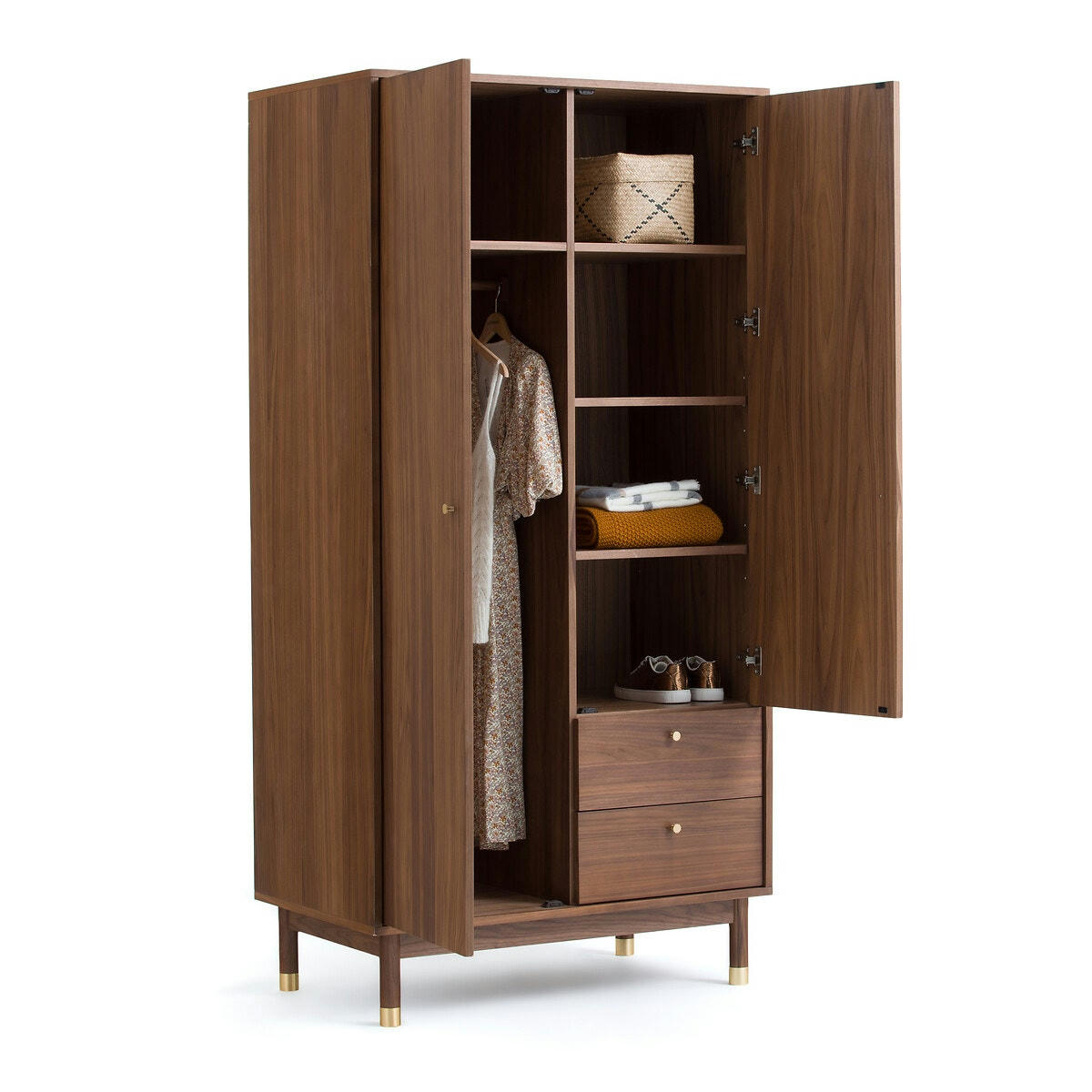 Armoire 2 portes, 2 tiroirs, Lambro