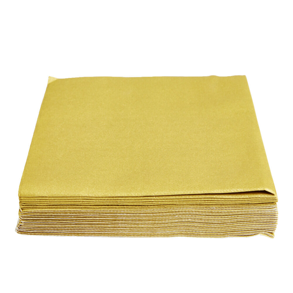 Lot de serviettes intissées dorées 20x20cm