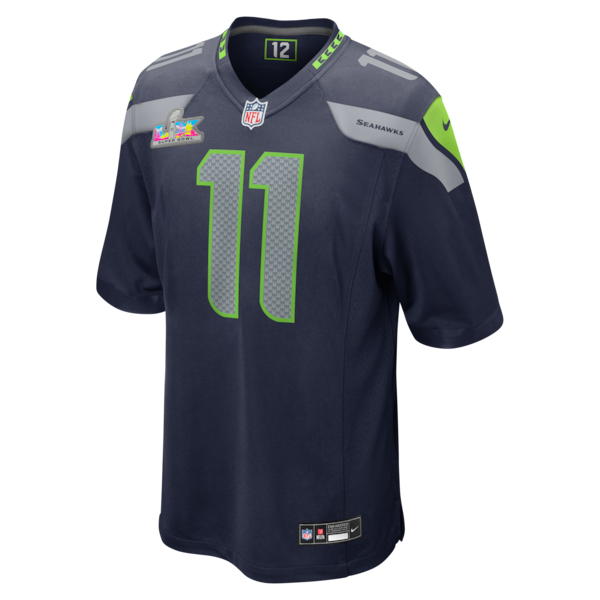 Men's Seattle Seahawks Jaxon Smith-Njigba Nike College Navy Super Bowl LX Patch Game Jersey
