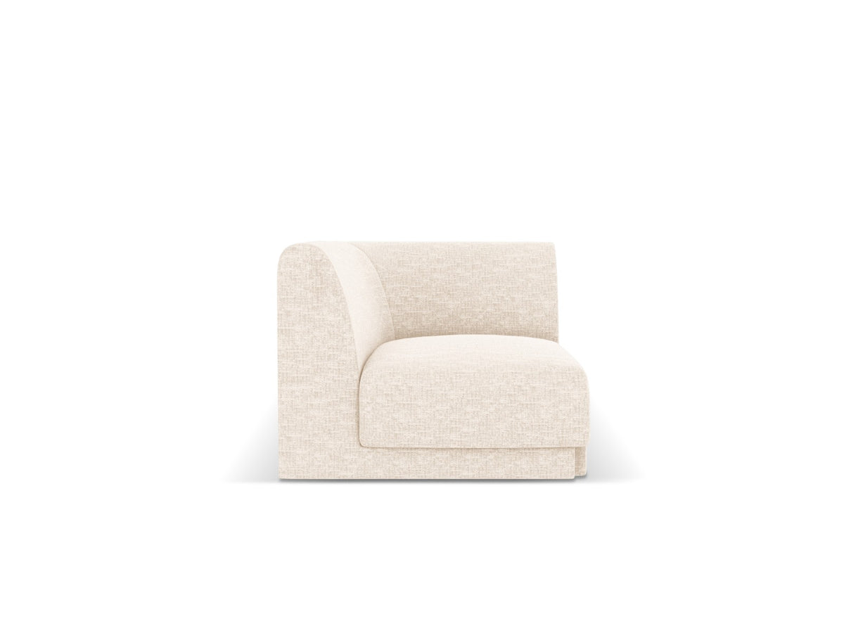Micadoni Hoekmodule Miley structurele stof ivoor - 90x90x70cm