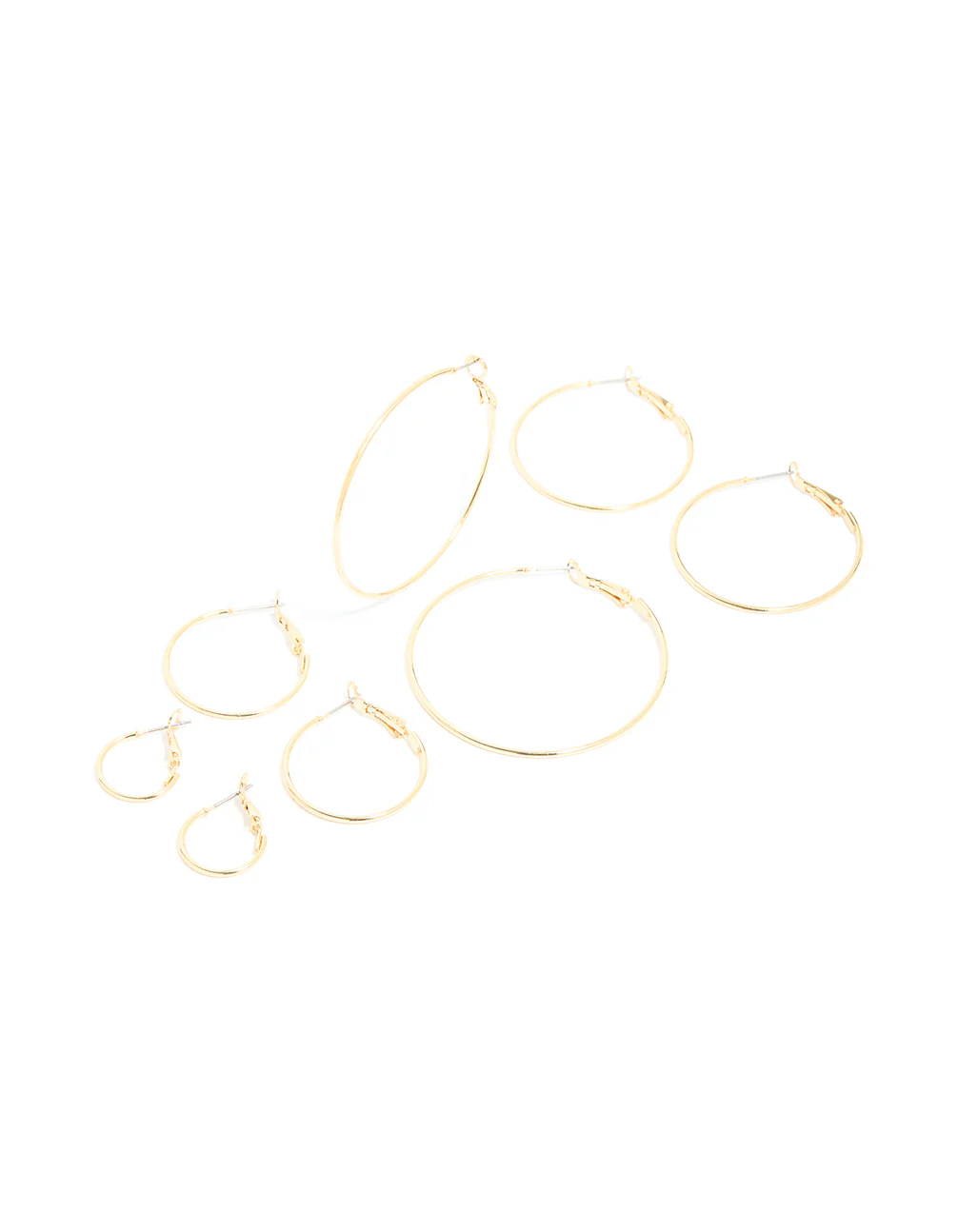 Gold Plated Fine Thin Hoop Earrings 4 Pack
