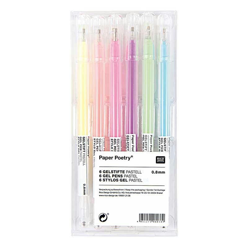PASTEL - 6 stylos gel pastel 0,8mm