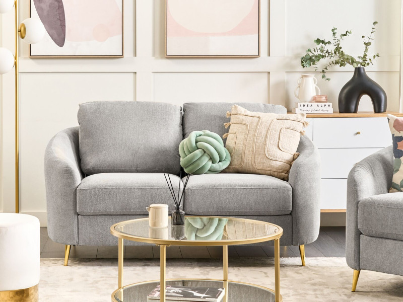 Sofa kanapa dwuosobowa tapicerowana szara