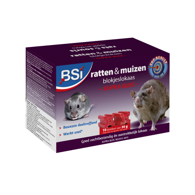 Appât contre souris et rats Supra Broc 0,3 kg BSI