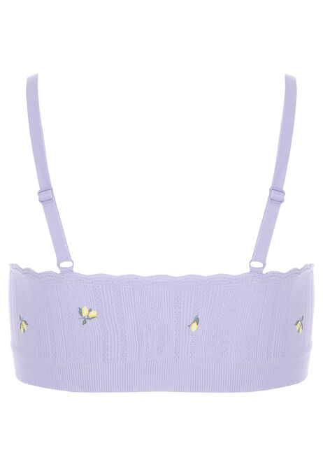 Older Girls Lilac Lemon Pointelle Comfort Bra
