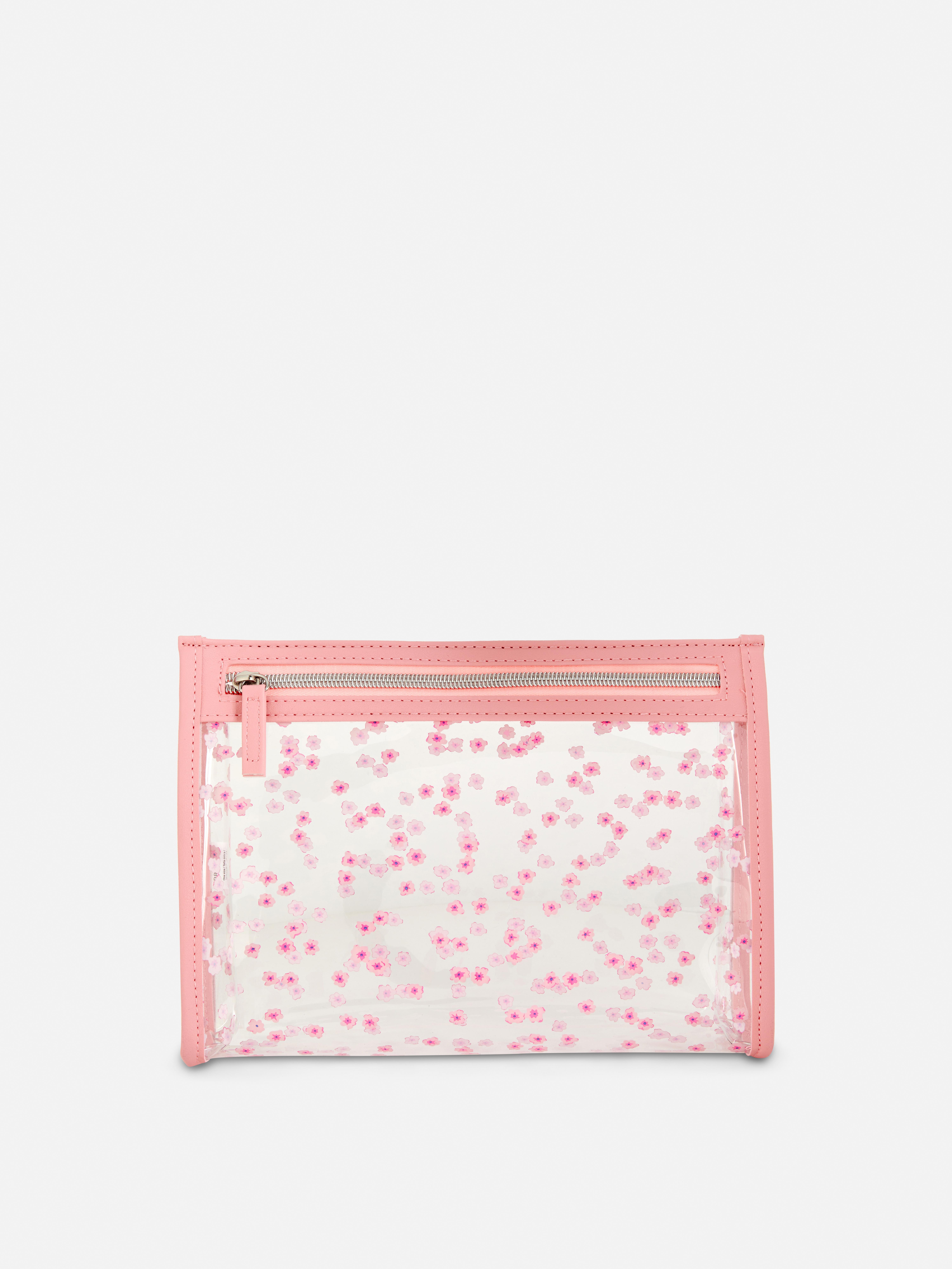 Floral Transparent Makeup Bag