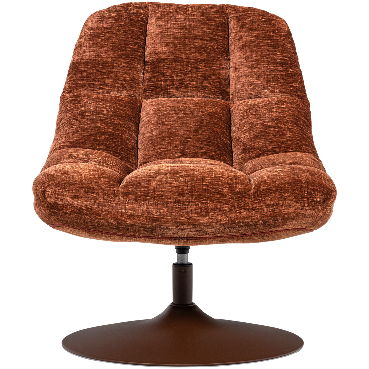 WOOOD draaifauteuil Elvi - Chenille Structuur - Roestbruin - 81x73x84